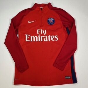 Nike Aeroswift Paris Saint Germain 1/4 Zip Long Sleeve Soccer Top Red Men's L